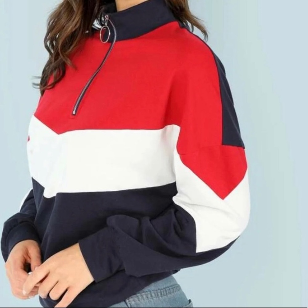 shein O ring zip front cut and sew sweater 👚